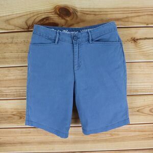 Eddie Bauer Chino Shorts‎ Mid Rise Curvy Fit Womens Sz 6 Blue Stretch Legendwash